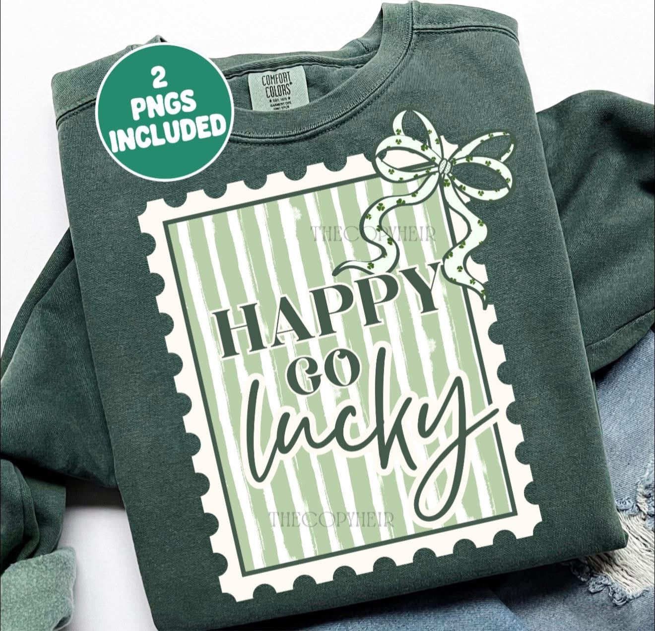 Happy Go Lucky Stamp - T SHIRT - (Comfort Color)