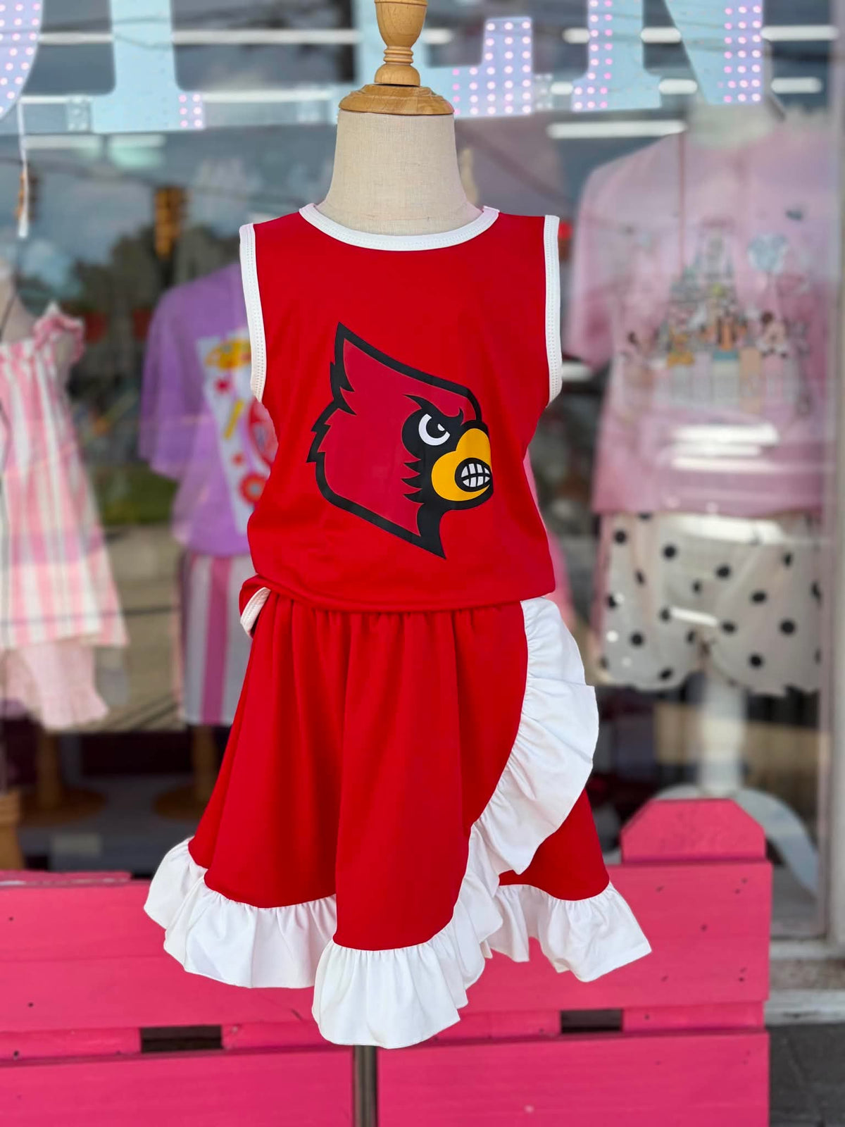 Cardinal Red & White Ruffle Spirit Set 082026DSkc