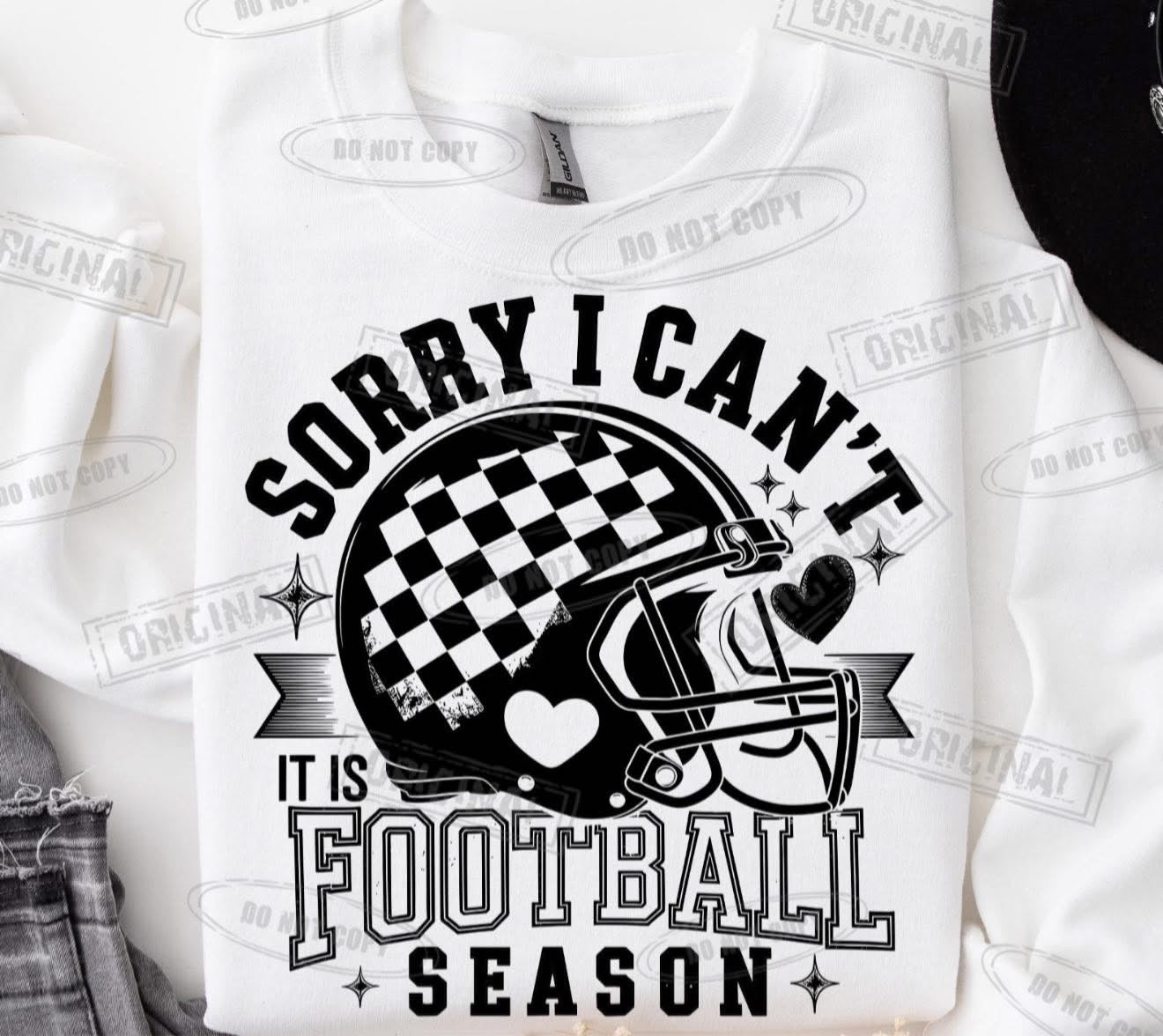 Sorry I Can't It Is Football Season - T SHIRT - (Jerzee/Gildan)
