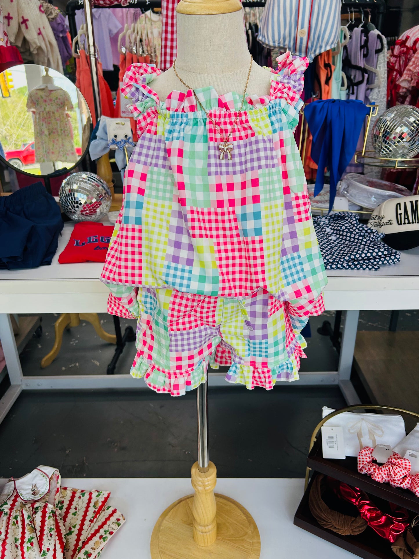 Spring Gingham And Stripes Colorful Set-033126br