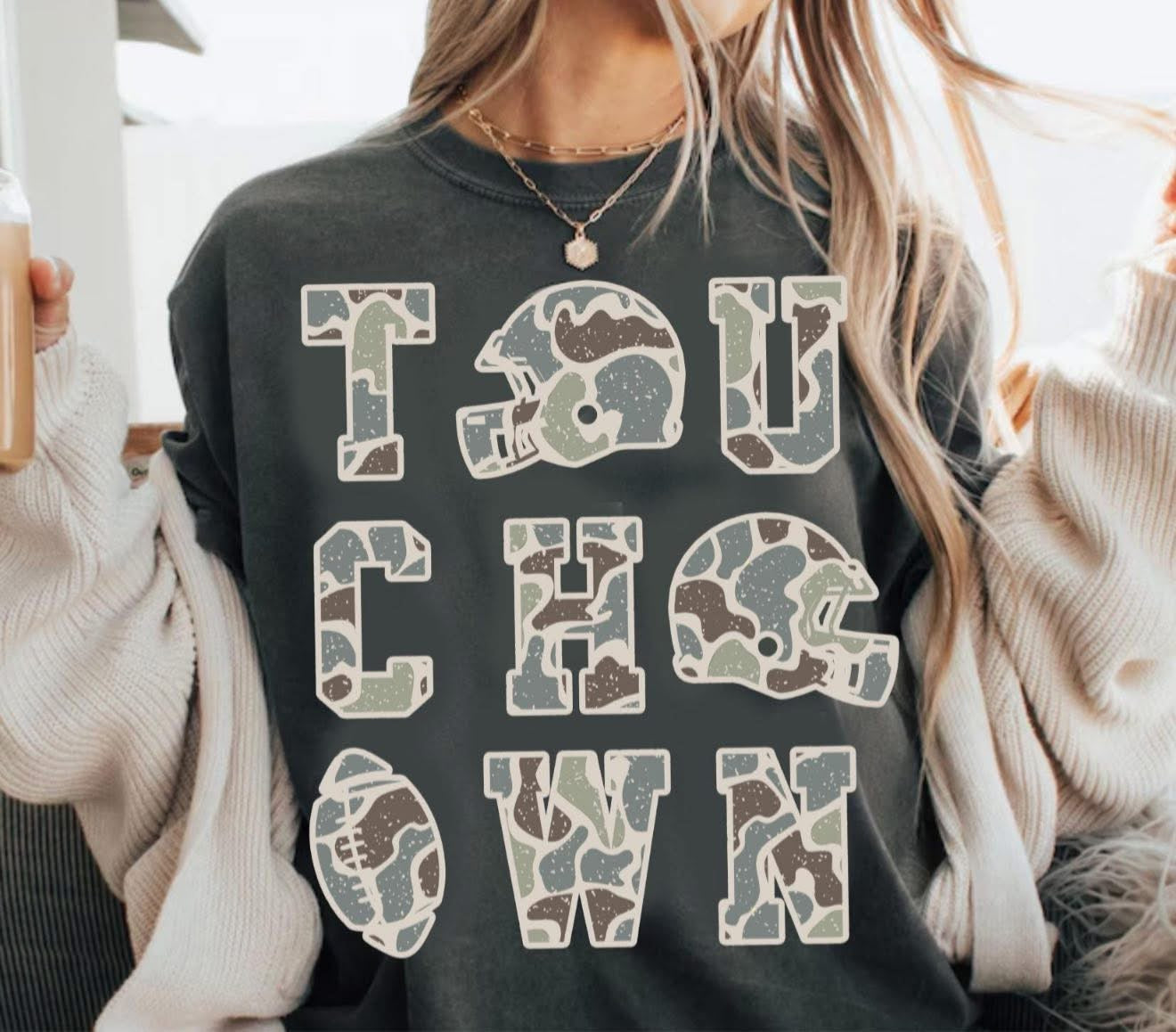 Camo Touchdown - T SHIRT - (Comfort Color/DriFit)