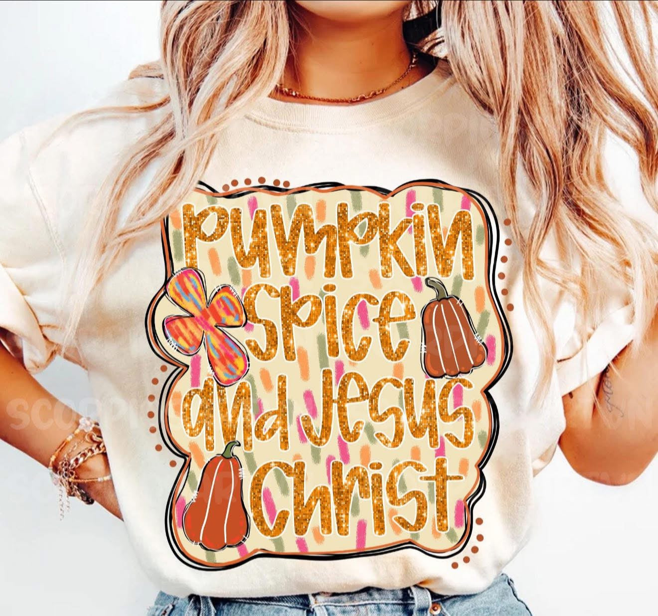 Pumpkin Spice & Jesus Christ - T SHIRT - (Comfort Color/Bella)