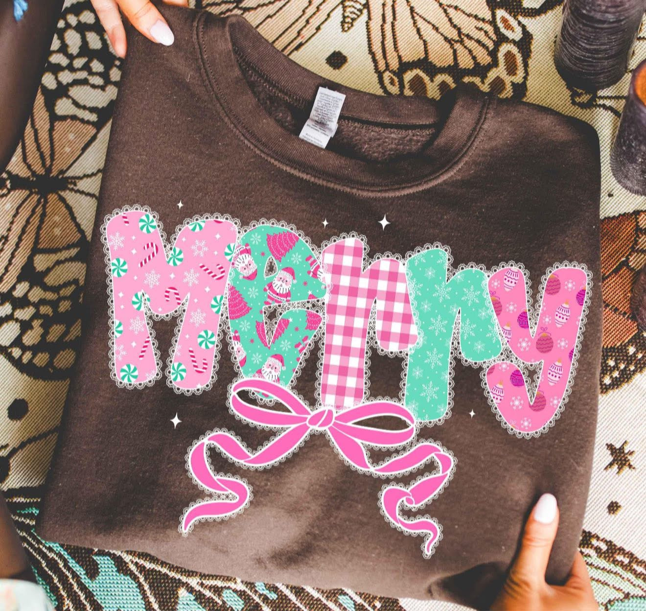 Turquoise & Pink Merry - LONGSLEEVE - (Jerzee/Gildan)