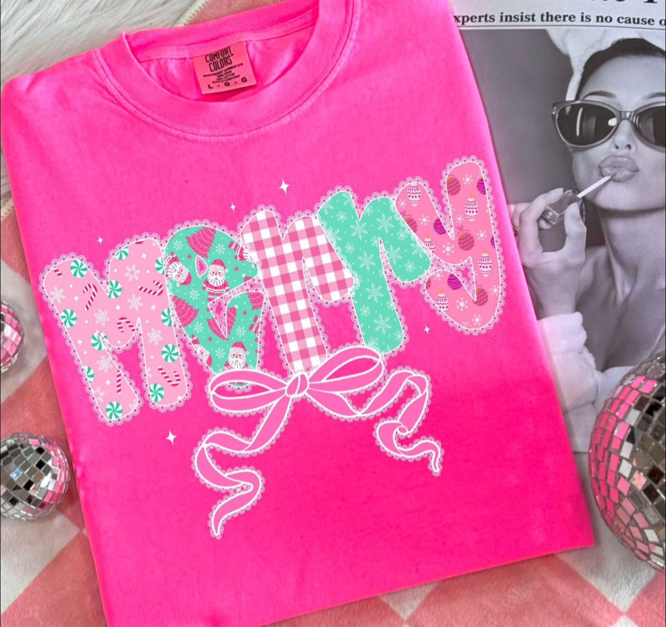 Turquoise & Pink Merry - LONGSLEEVE - (Jerzee/Gildan)