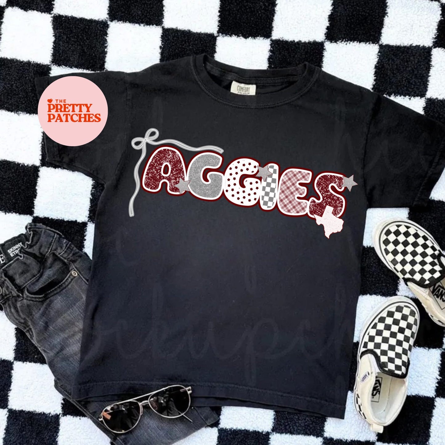 Bubble Aggies with Dainty Bow - SWEATSHIRT - (Jerzee/Gildan)