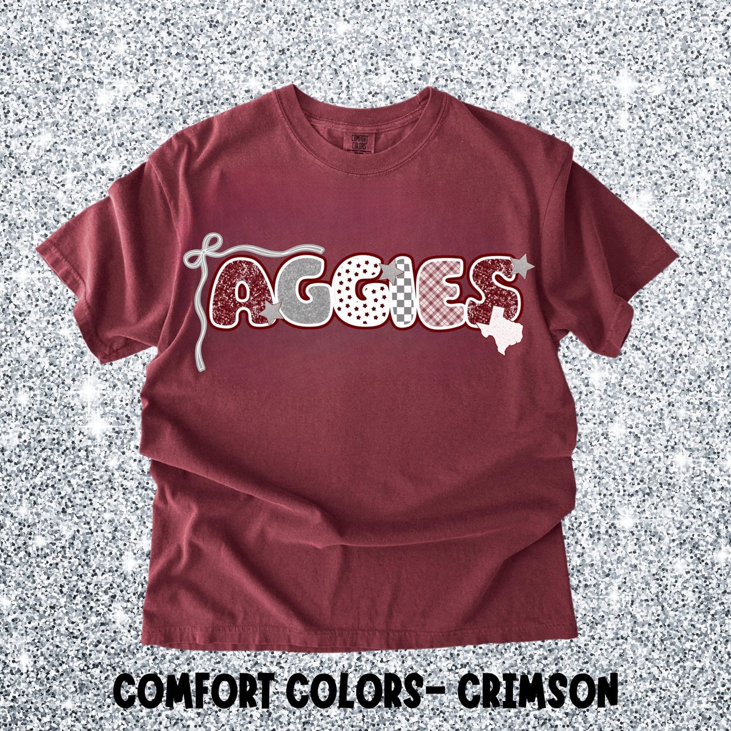 Bubble Aggies with Dainty Bow - SWEATSHIRT - (Jerzee/Gildan)