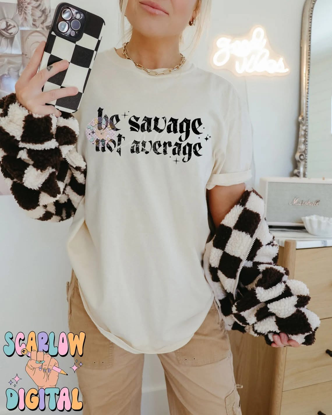 Be Savage Not Average - T SHIRT- (Bella)