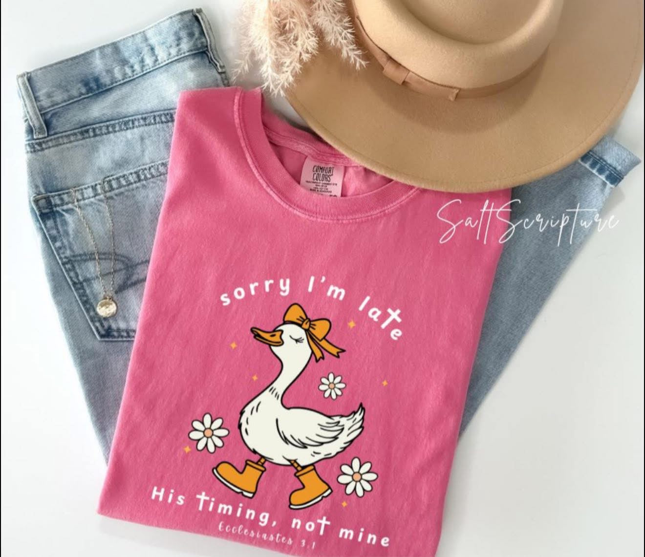 His Timing Not Mine Goose - T SHIRT - (Jerzee/Gildan)