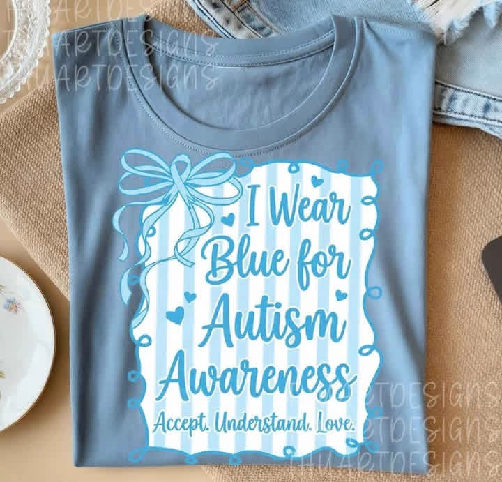 I Wear Blue Front & Back image-LONGSLEEVE- (GILDAN/JERZEE)