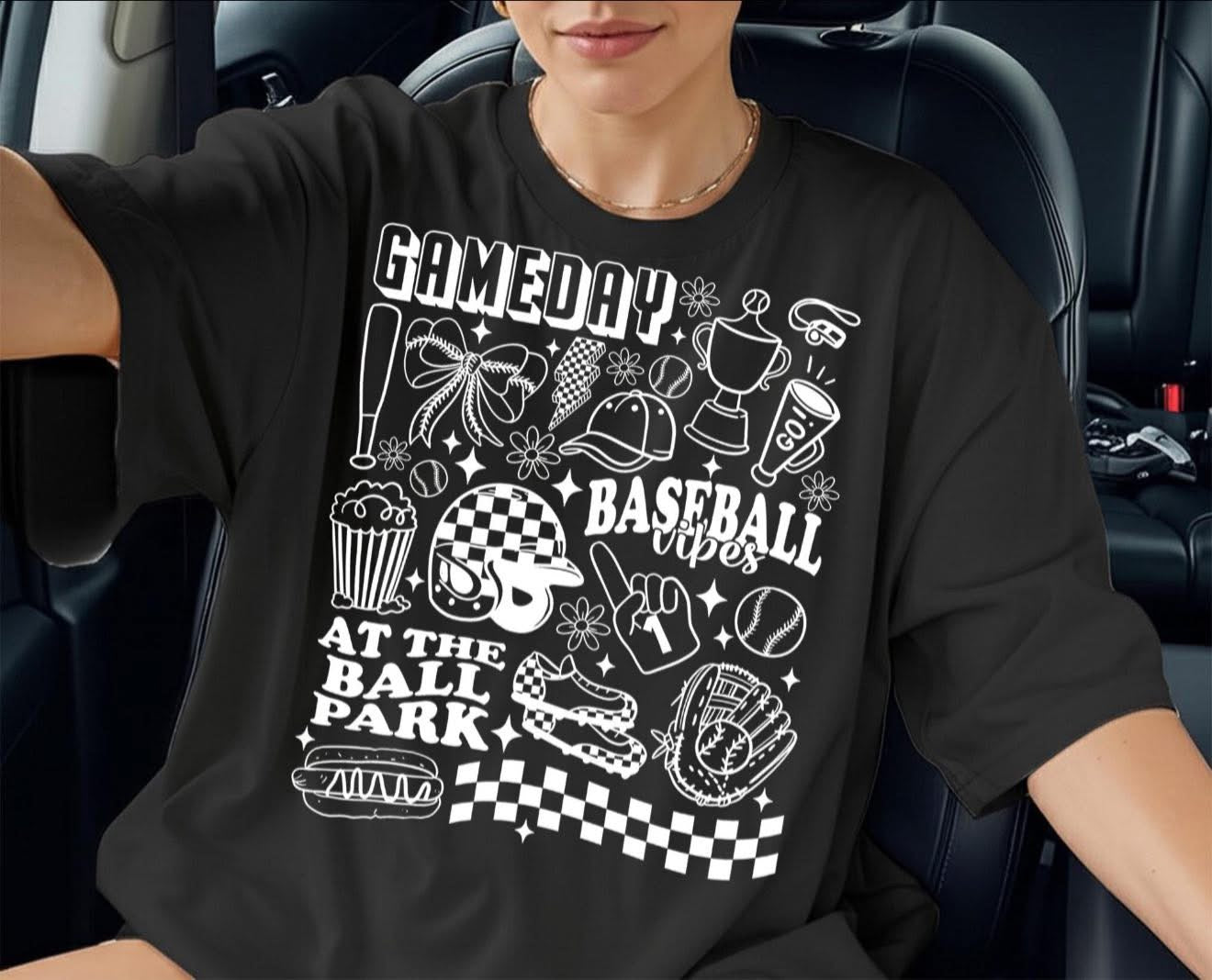 Gameday At the Park Baseball Collage - T SHIRT - (Bella/Color Comfort)