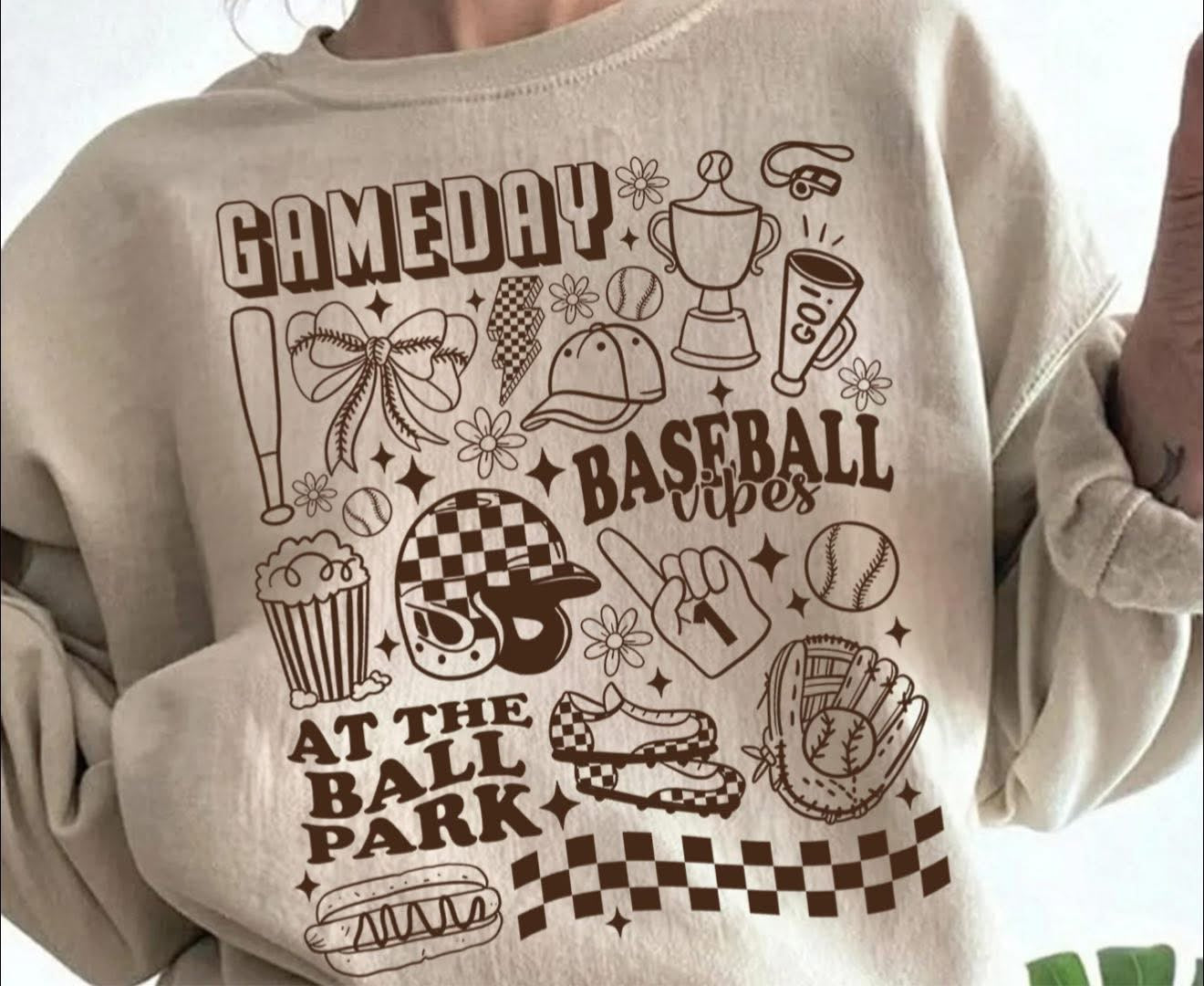 Gameday At the Park Baseball Collage - T SHIRT - (Bella/Color Comfort)