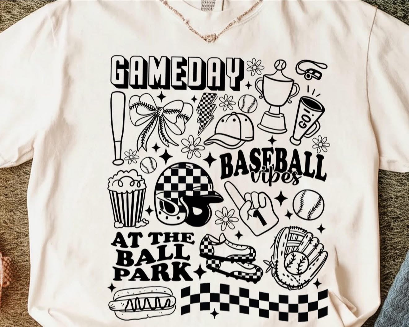 Gameday At the Park Baseball Collage - T SHIRT - (Bella/Color Comfort)
