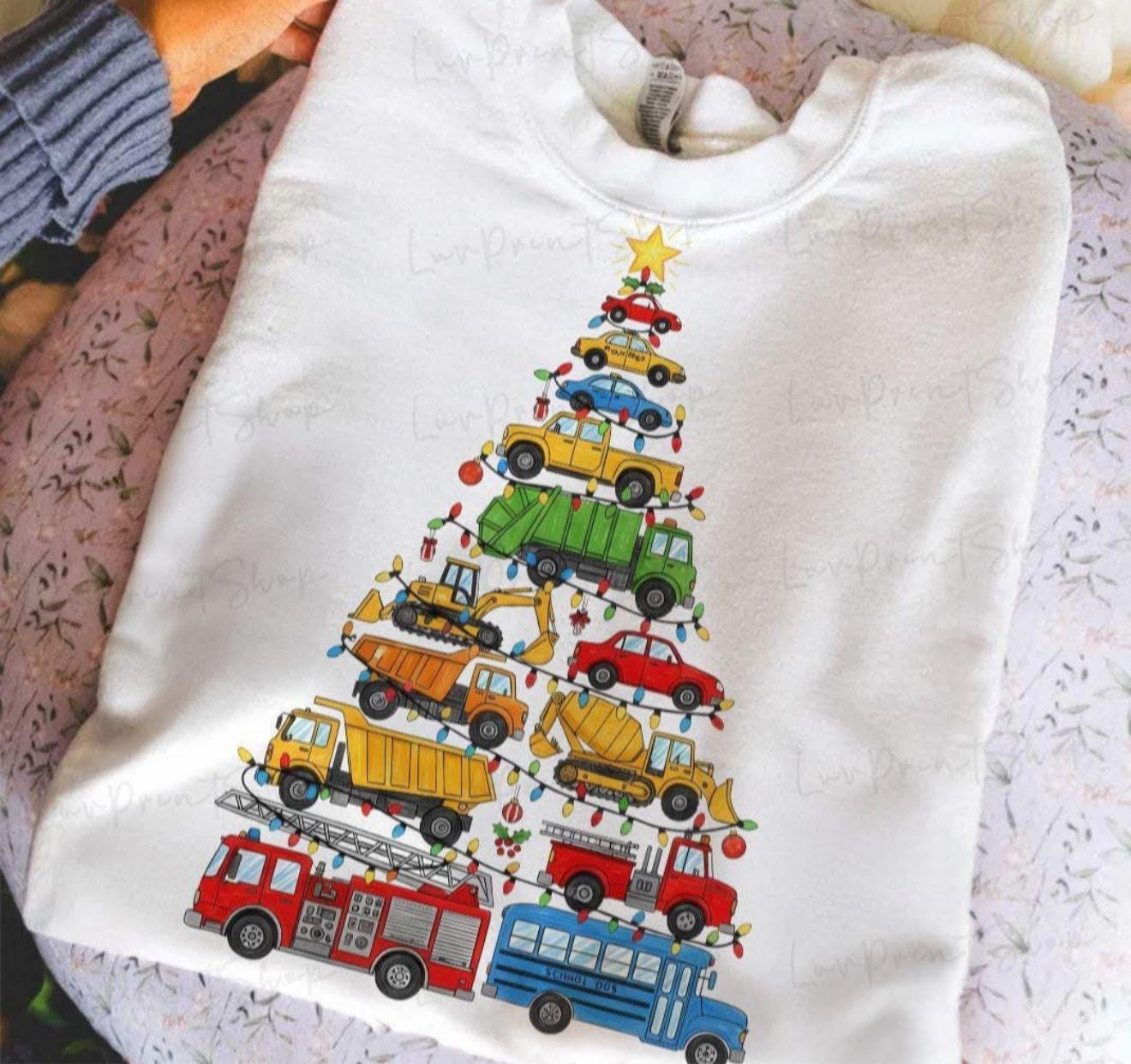 Car Themed Christmas Tree - T SHIRT - (Gildan/Jerzee)