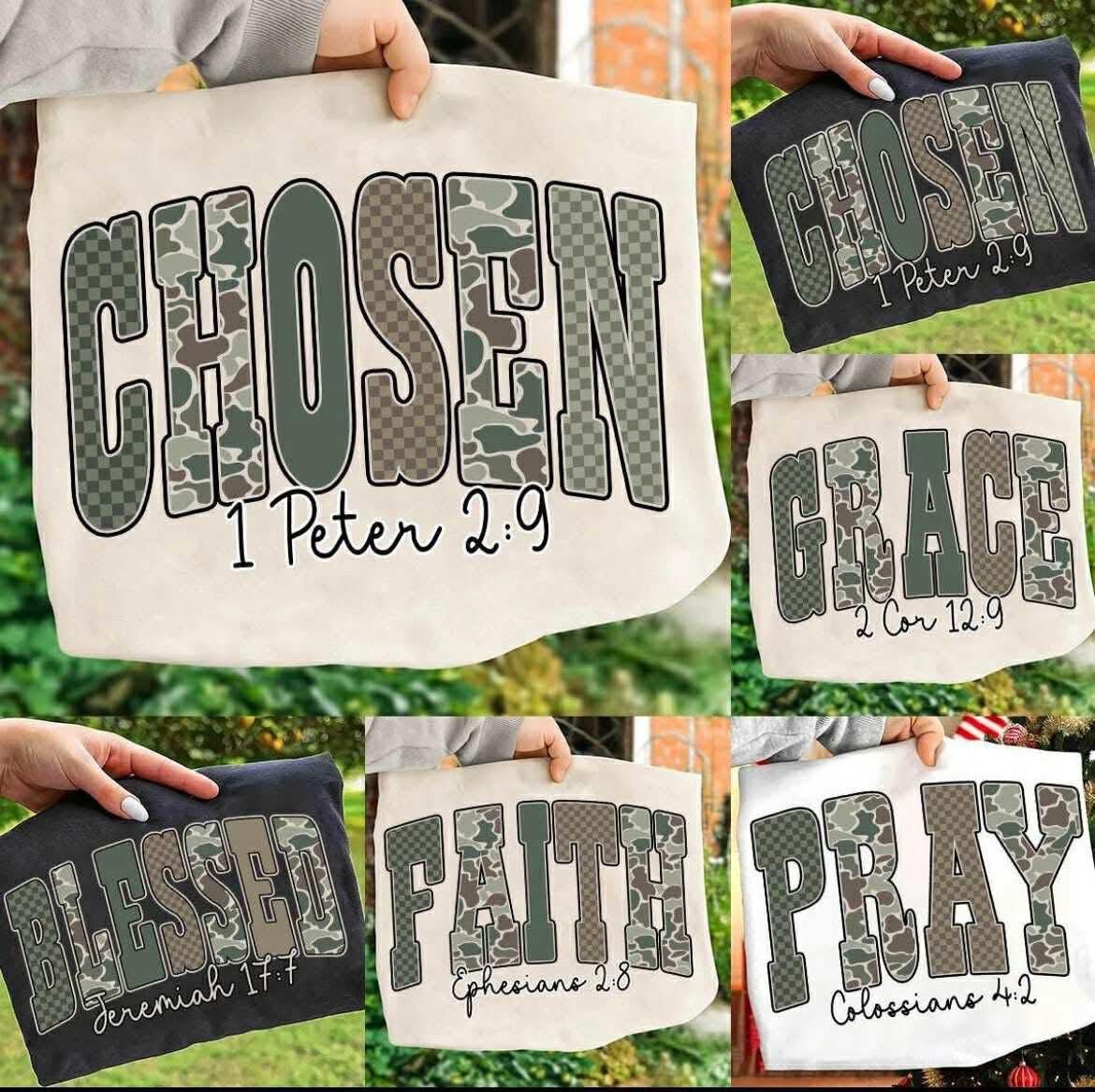 Camo Bible Verses - T SHIRT - (Jerzee/Gildan)