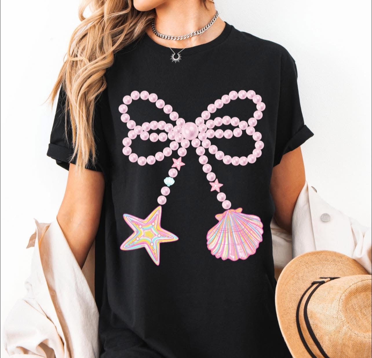 Mermaid Vibes Seashell Bow - T SHIRT - (Comfort Color)