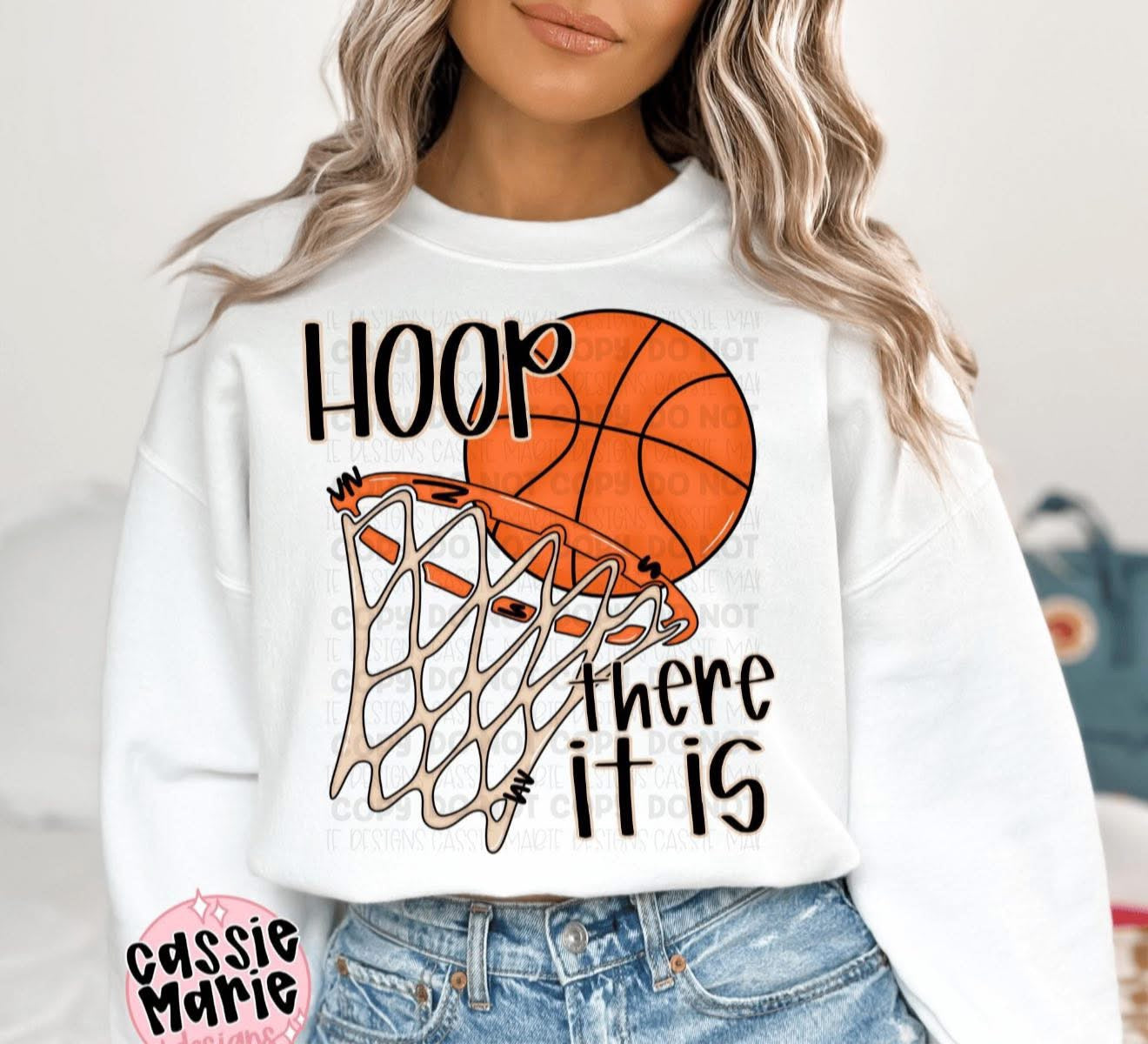 Hoop There It Is Basketball - SWEATSHIRT - (Jerzee/Gildan)