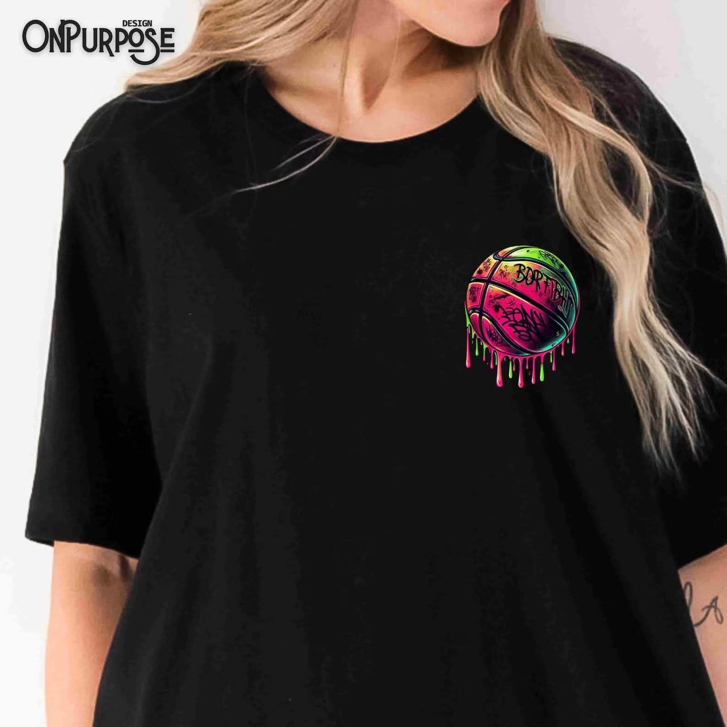 Born to Drip Basketball - HOODED SWEATSHIRT - (Jerzee/Gildan) - Front Pocket + Full Back