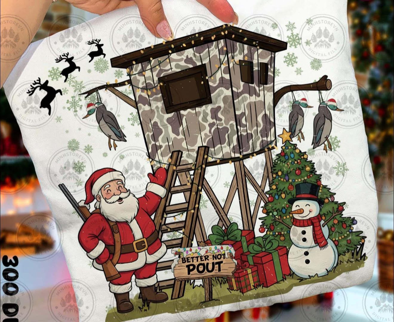 Better Not Pout Camo Santa & Ducks - T SHIRT - (Comfort Color)