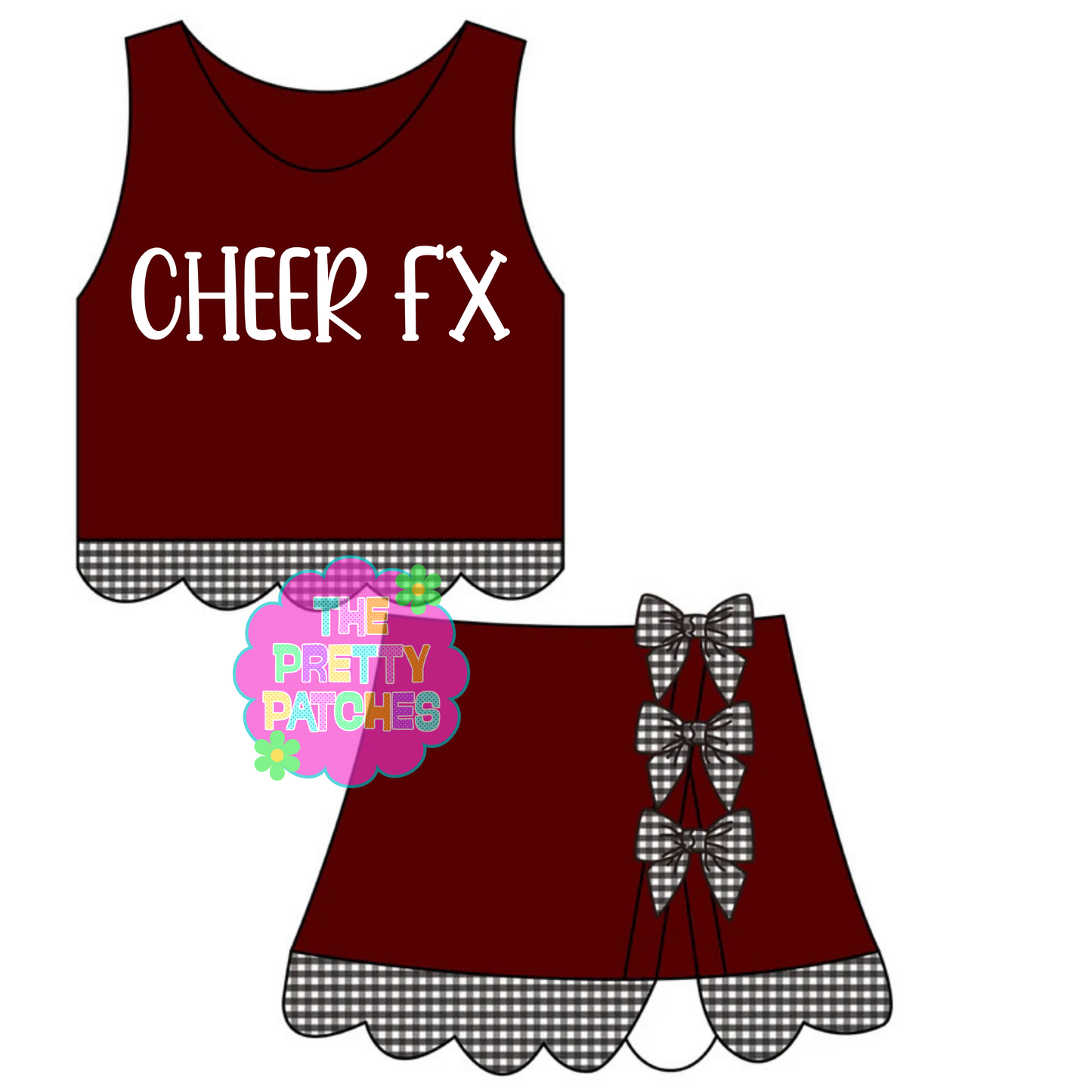 CHEER FX GINGHAM SCALLOP ATHLETIC SKORT SET (PREORDER)
