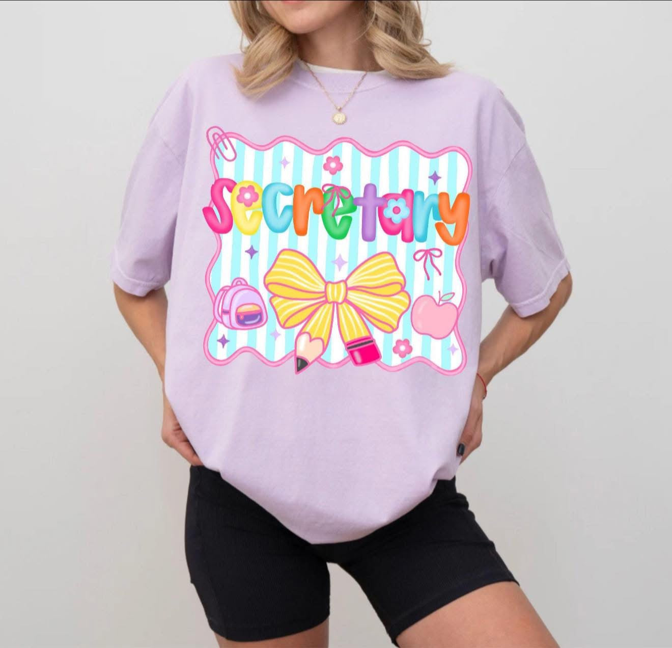 Educator with Pencil Bow - T SHIRT- (Jerzee/Gildan)