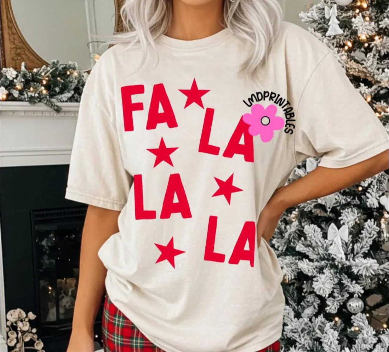 FA LA LA LA with Stars - T SHIRT - (Gildan/Jerzee)