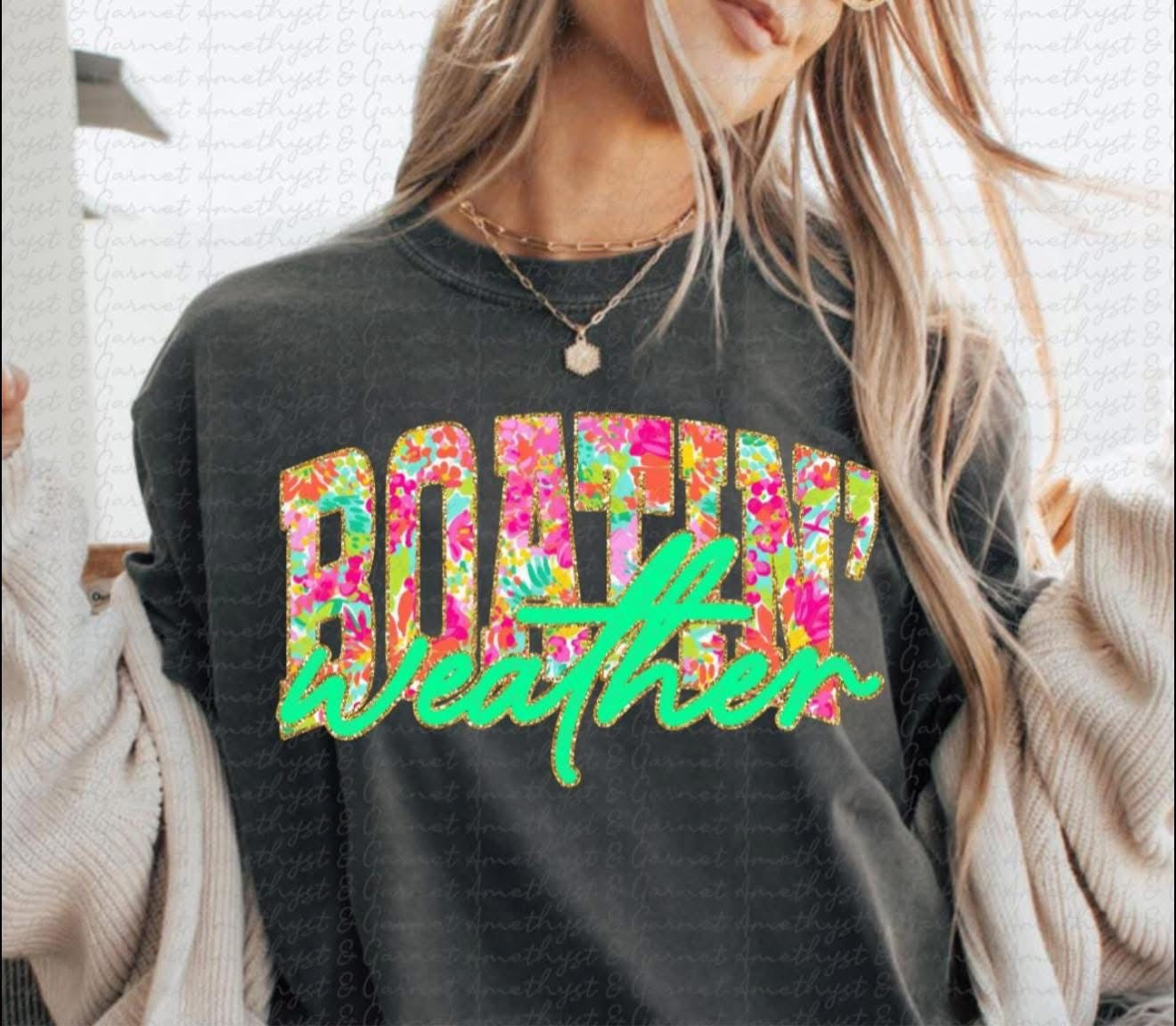 Boatin' Weather - T SHIRT- (Jerzee/Gildan)
