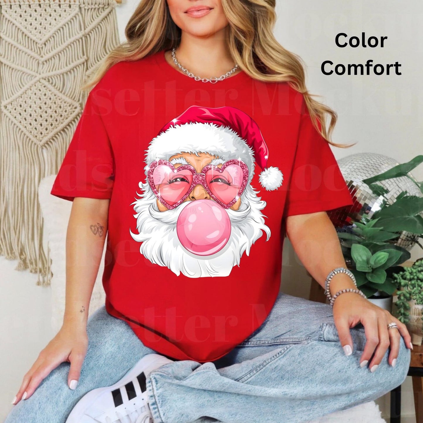 Vintage Santa with Bubblegum - T SHIRT - (Jerzee/Gildan)