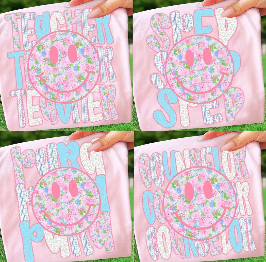Teacher Smiley Bundle 🩷 -T-SHIRT - (COMFORT COLOR/BELLA)- 061126BR