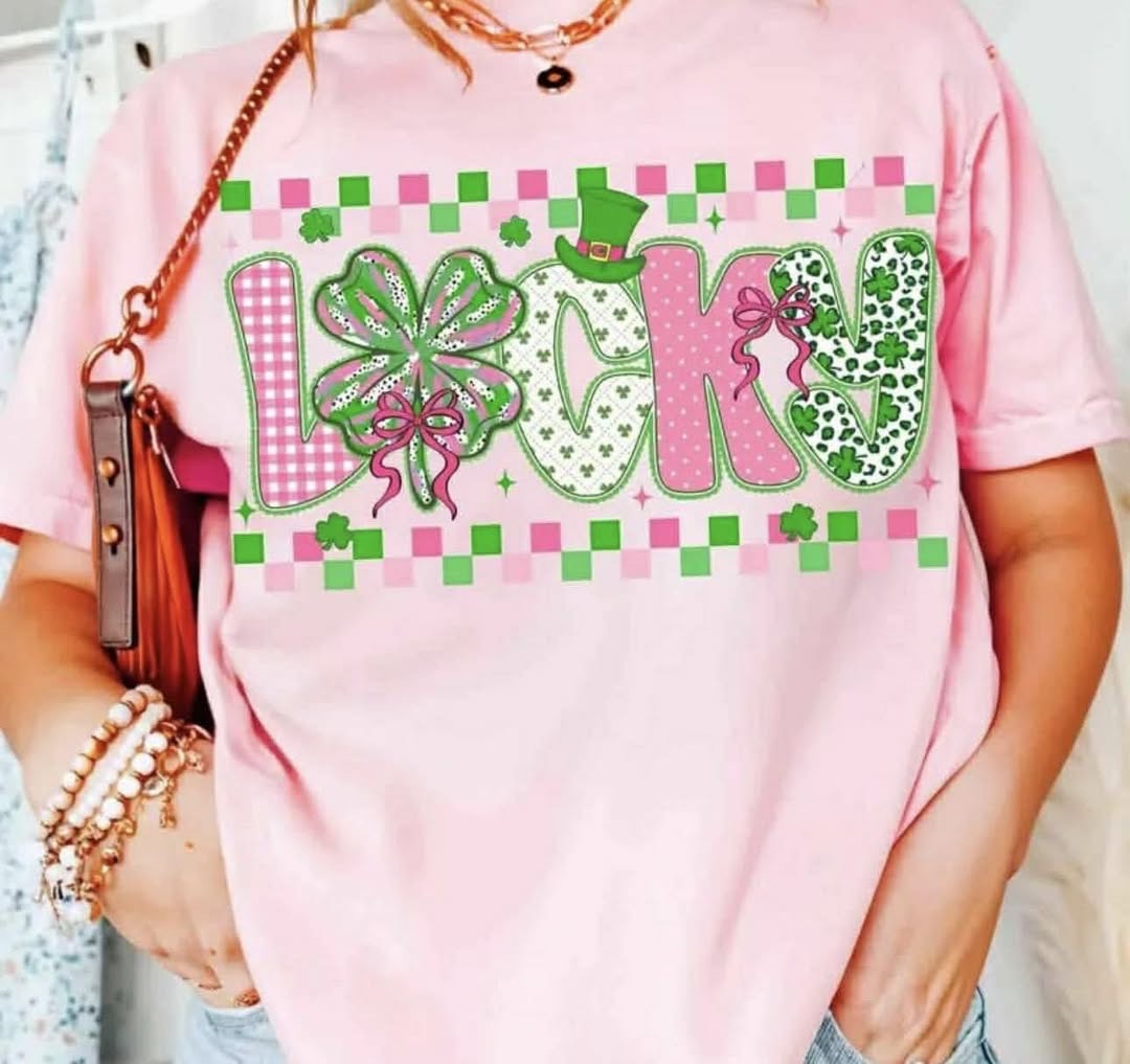 PINK LUCK- TSHIRT- (GILDAN/JERZZEE)