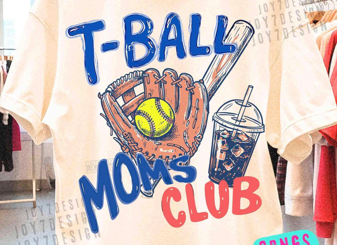 T BALL MOMS CLUB - TSHIRT- (COMFORT COLORS/BELLA)
