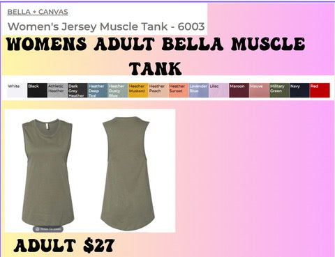GO BIG GREEN (LCM BEARS) - JERSEY MUSCLE TANK- (BELLA) 052726LW