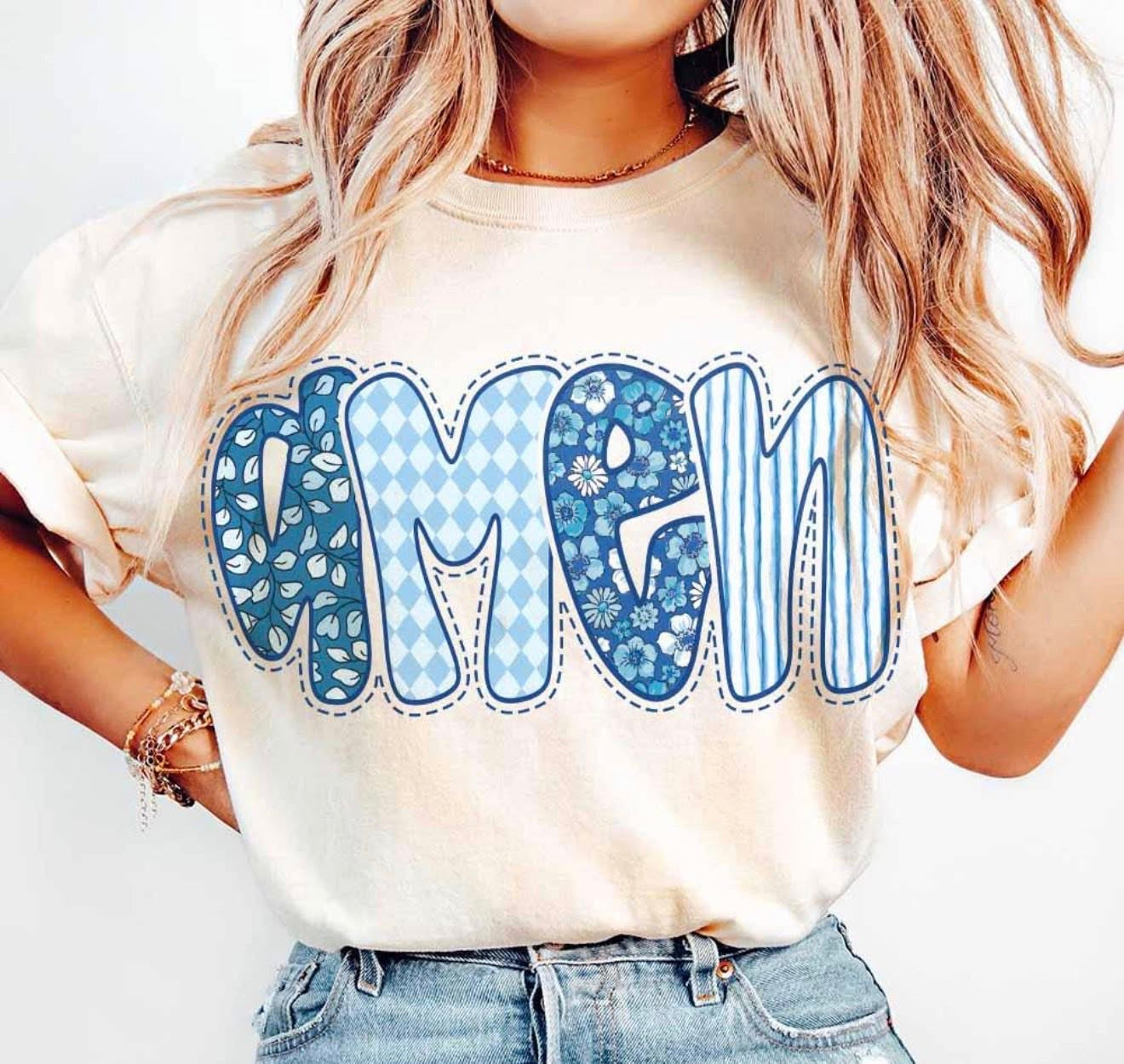 AMEN 💙🩵 - TSHIRT- (GILDAN/JERZEES)