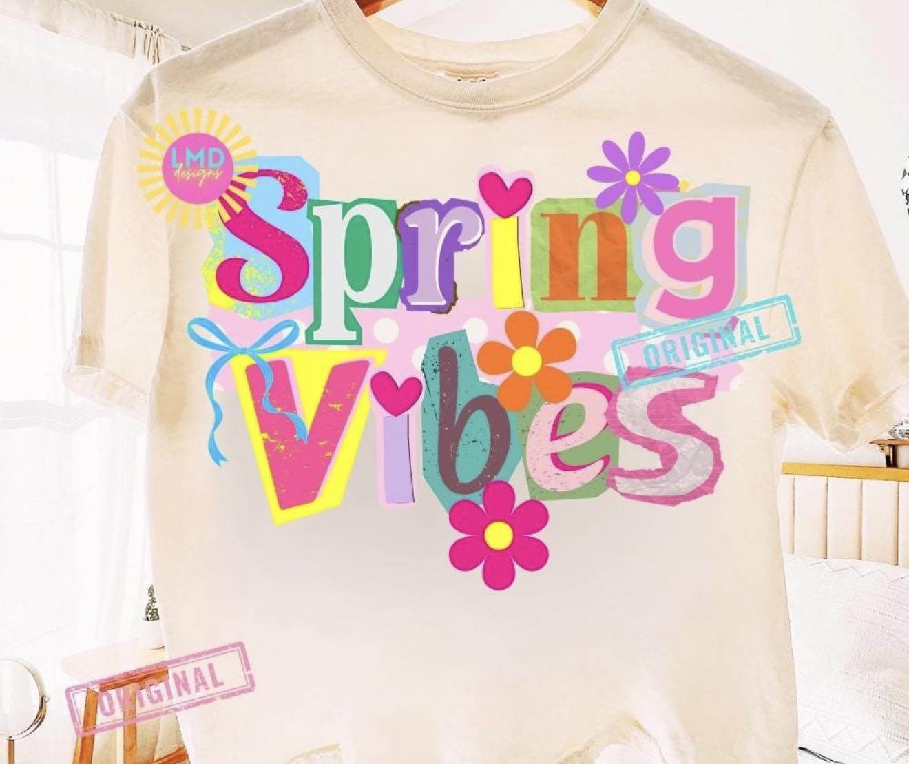 Spring Vibes 🩷🩵💙💜 - T SHIRT - (COMFORT/COLOR)