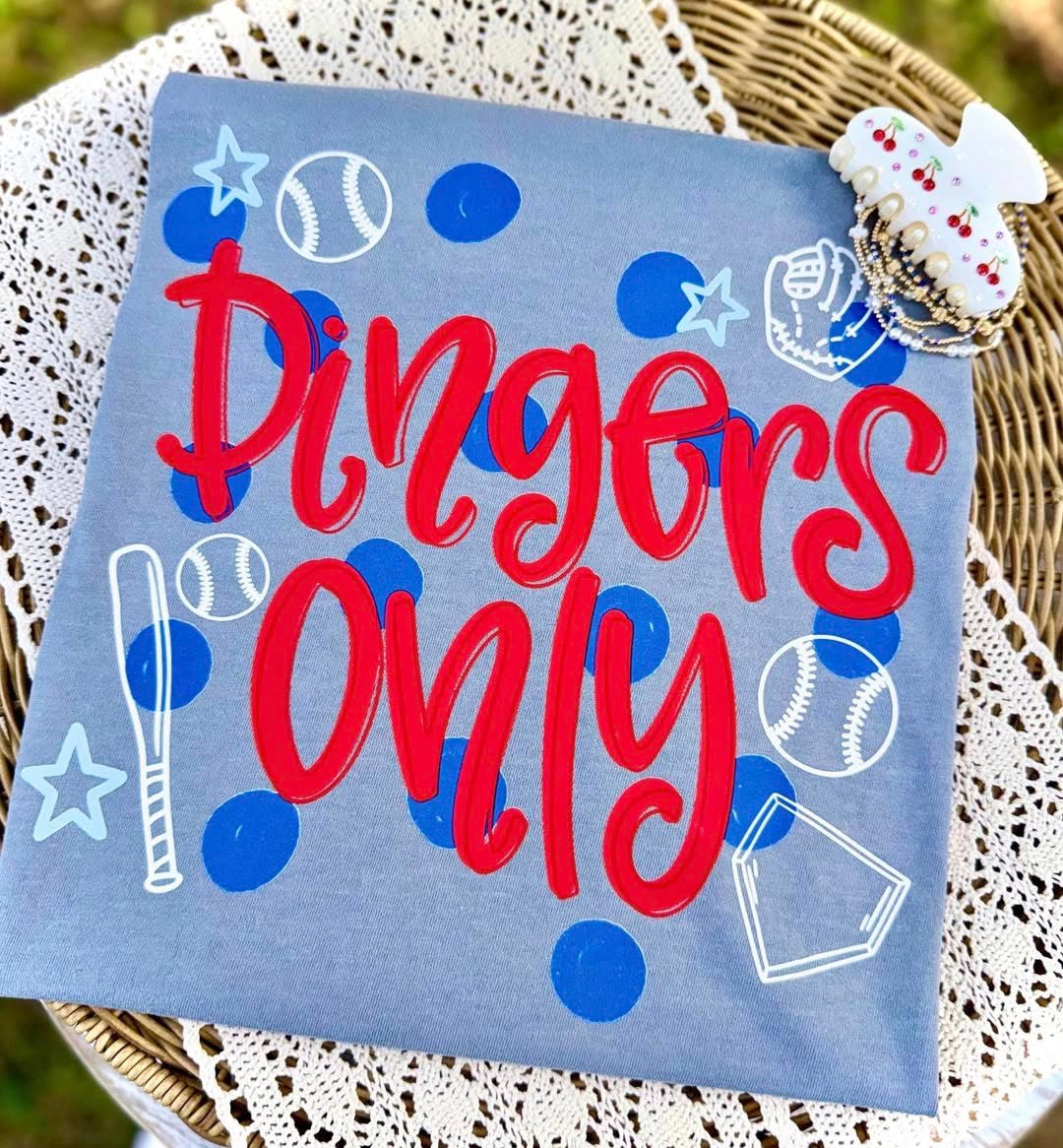 Dingers Only ⚾️- BOXY TEE - (COMFORT COLOR/BELLA)