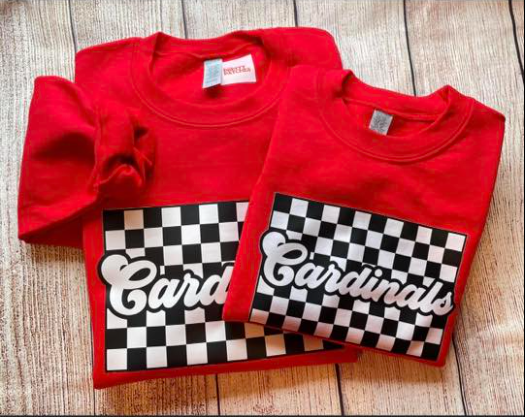 Cardinals cursive "T-SHIRT"