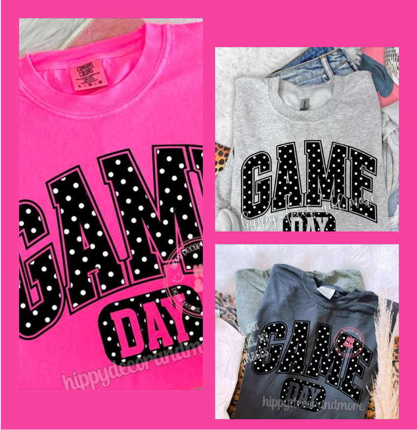 Polka Dot Game Day - TSHIRT- (GILDAN/JERZEES)