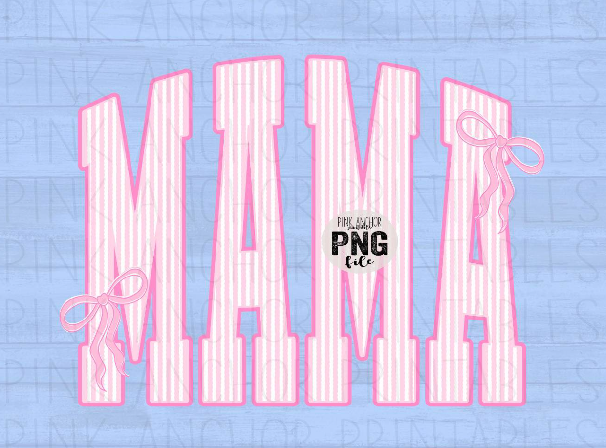 Pink Striped Mamađź’• - T SHIRT - (COMFORT COLOR/BELLA)