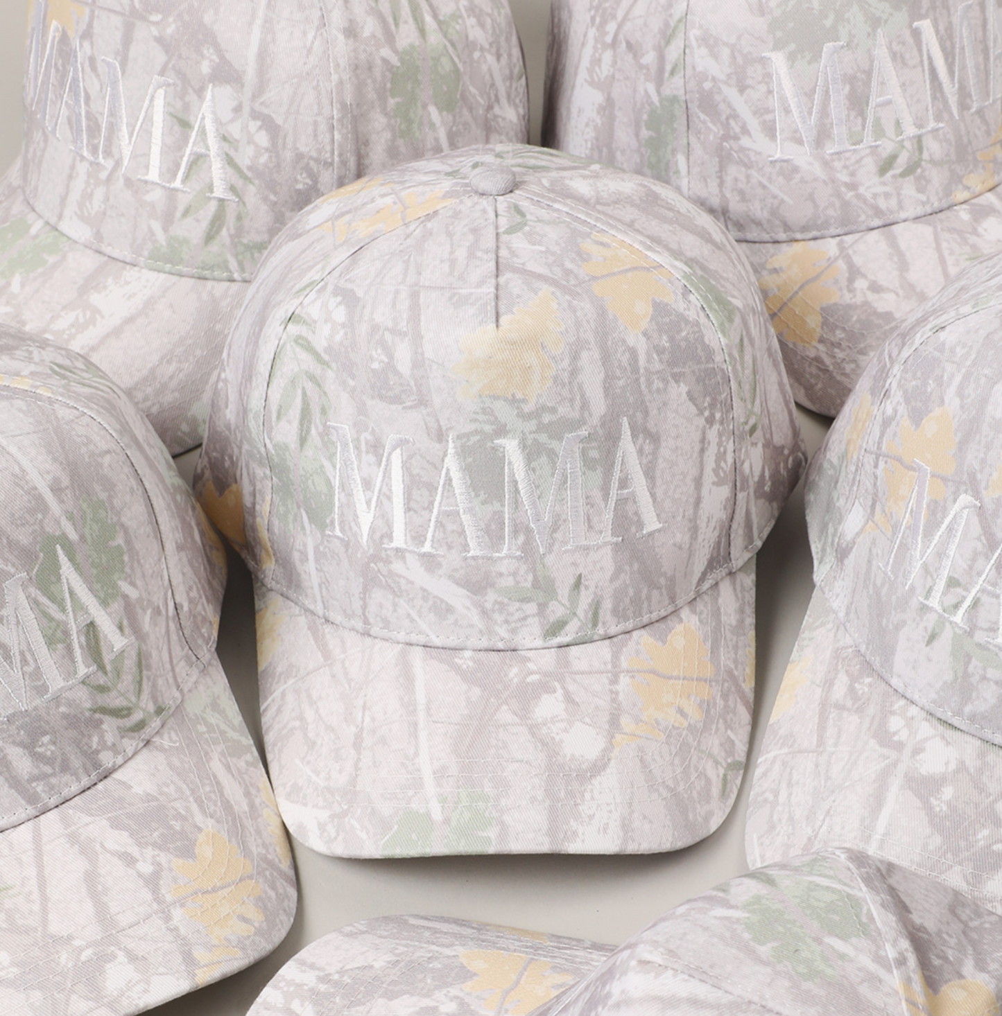 MAMA Letter Embroidery Nature Camo Trucker Hat 111025-AS