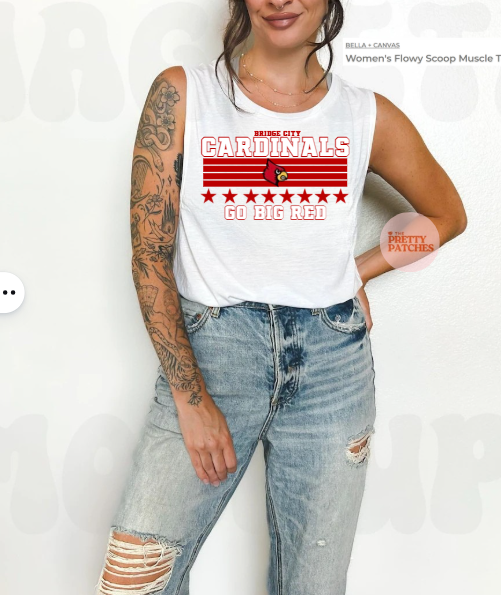 CARDINALS go big red- (FLOWY MUSCLE SHIRT) (BELLA/COLOR COMFORT) 052626jb (Copy)