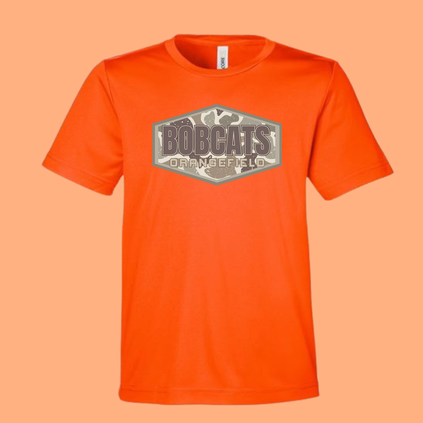 Custom School Mascot 💚🤎 (ORANGEFIELD BOBCATS) -DRI FIT - (CORE 365) 080626LW