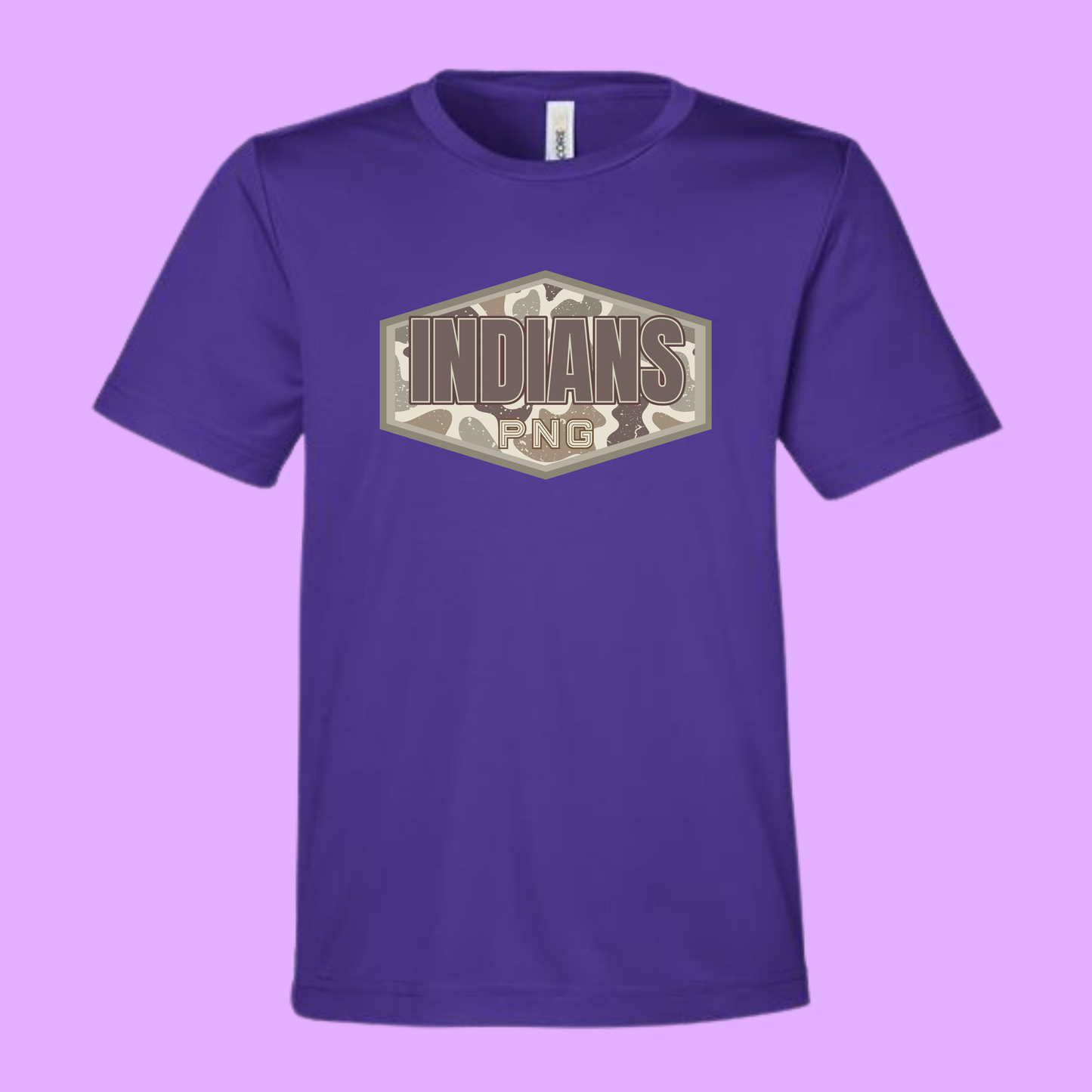 Custom School Mascot 💚🤎 (png Indians) -DRI FIT - (CORE 365) 080626LW