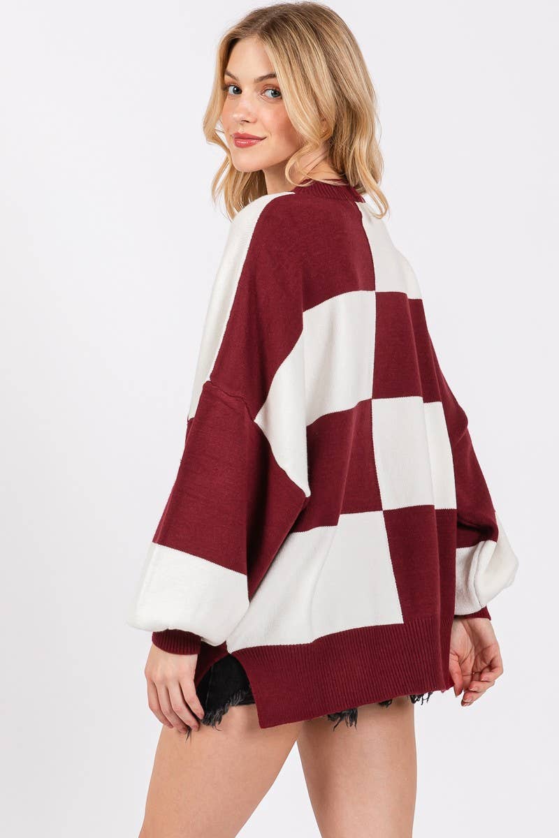 GAME DAY CHECKERED SWEATER-GDCS3