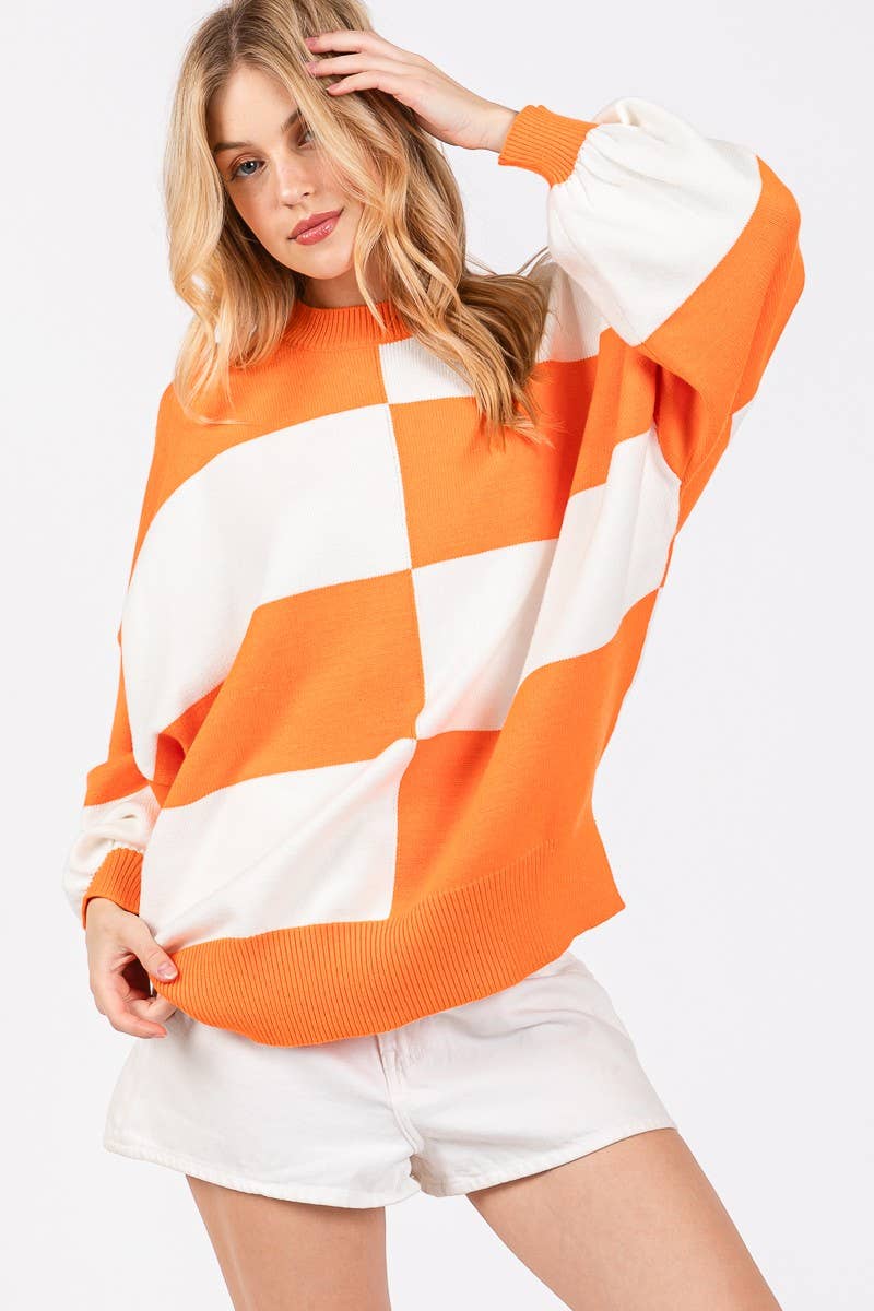 GAME DAY CHECKERED SWEATER-GDCS3