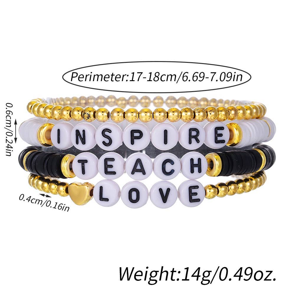 Teacher Inspired Stackable Bracelets for Teachers/ Educators TISB