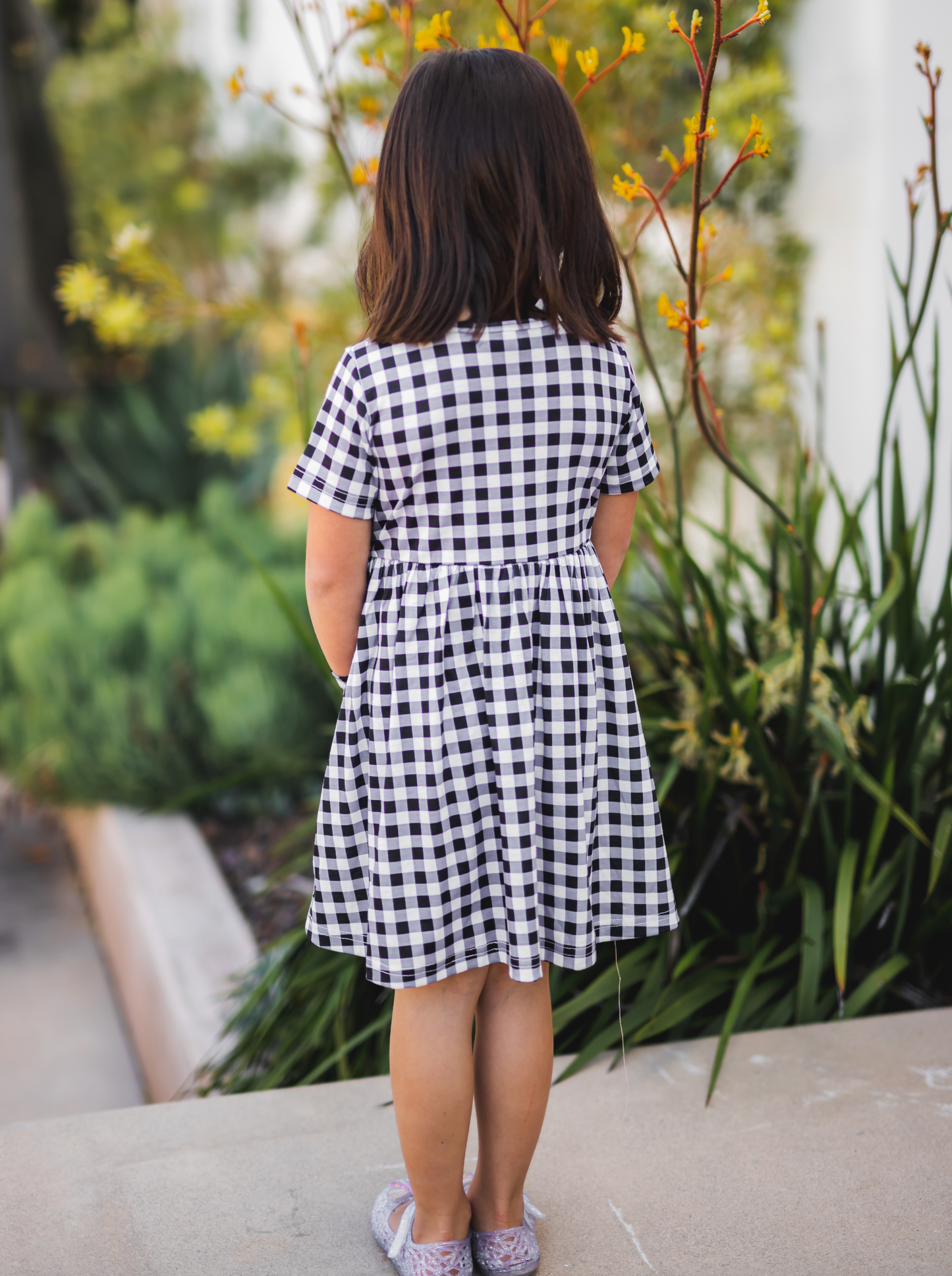 Gingham Little Girls Pocket Dress DGL8-319