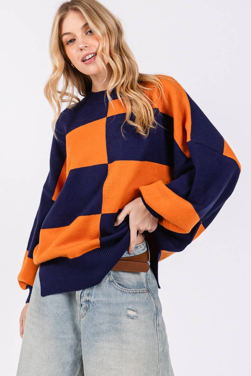 GAME DAY CHECKERED SWEATER-GDCS3