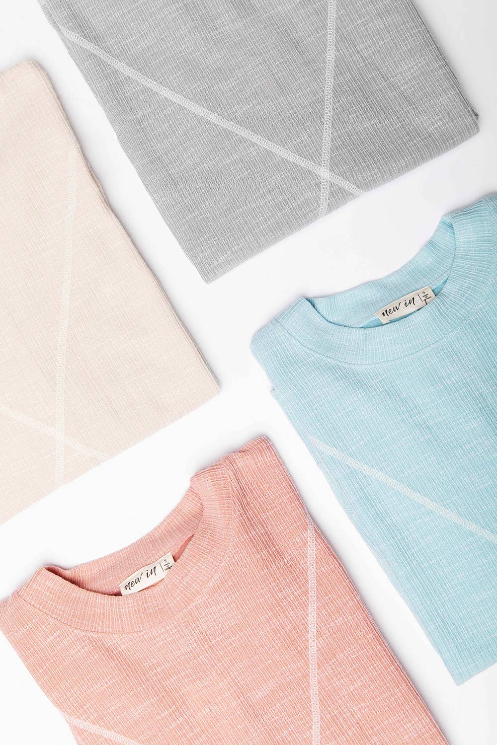 Ribbed Knit V Stitch Top NT10897