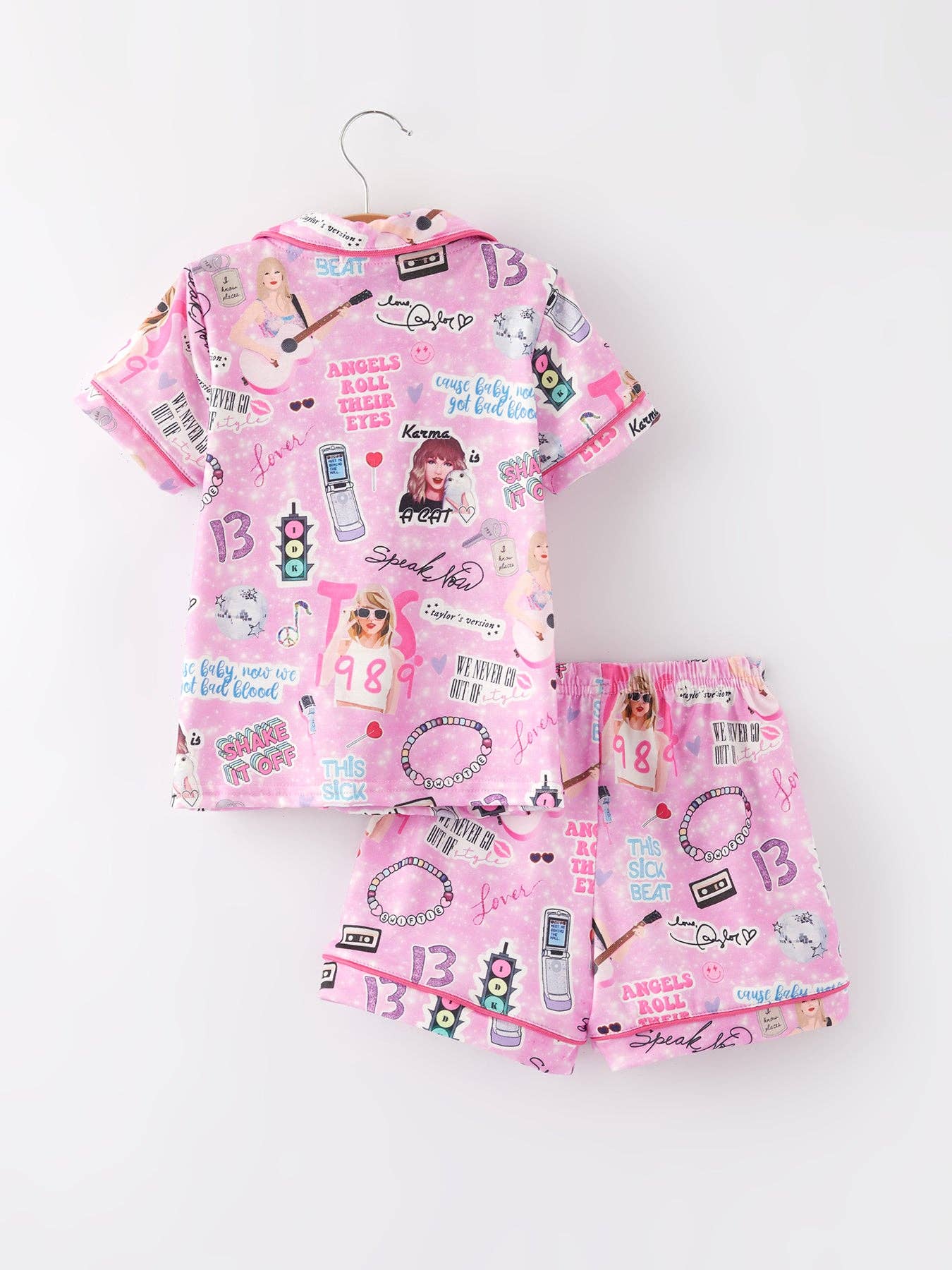 Taylor Swift Printed Girls Pink Pajamas PJG455