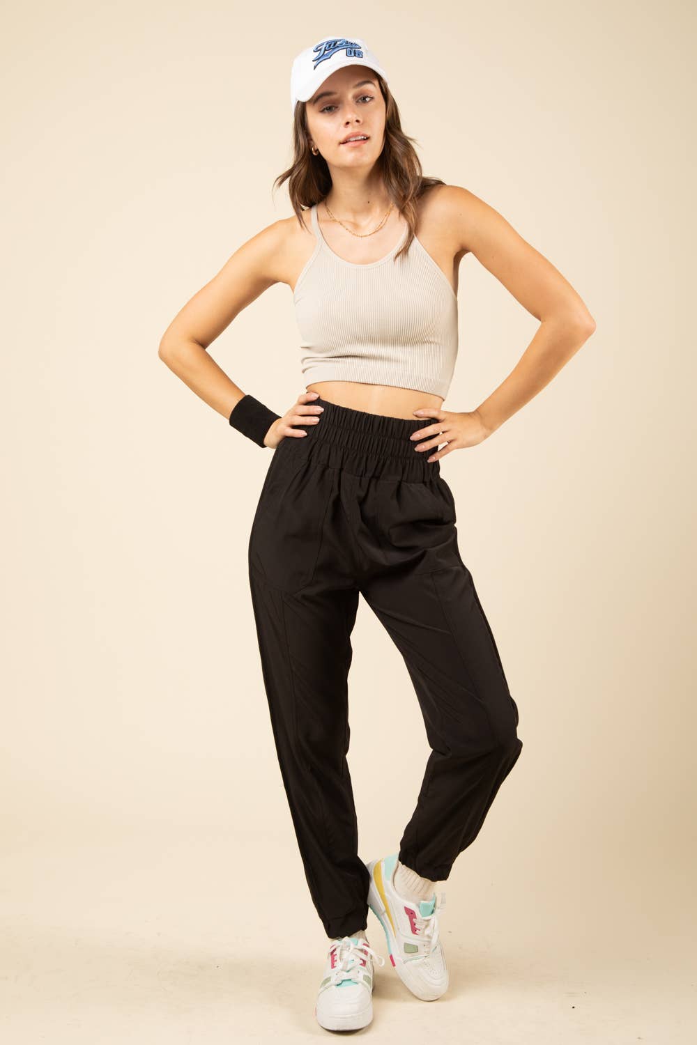 High Waisted Cargo Active Joggers w/ Pockets NP70063