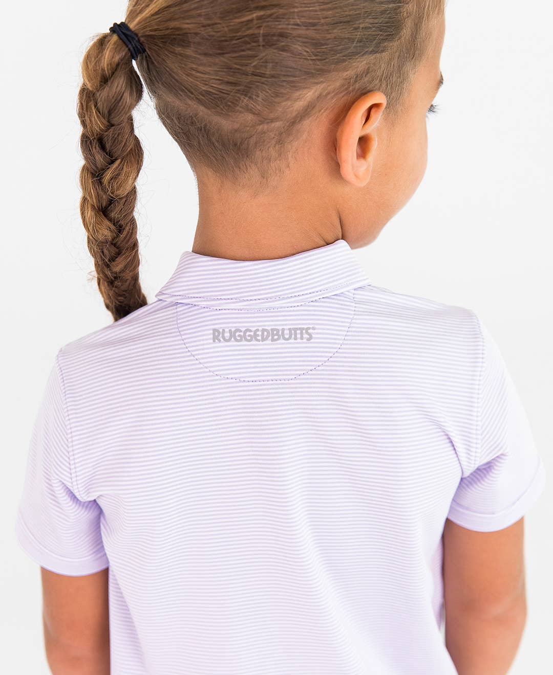 Boys Lavender Micro Stripe Knit Short Sleeve Performance Polo 00426